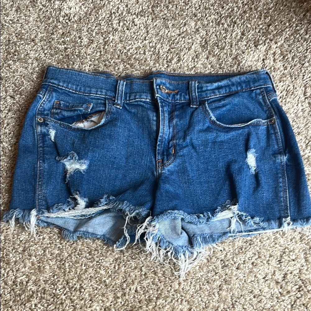 Old Navy Blue Jean Shorts Distressed Frayed Hem